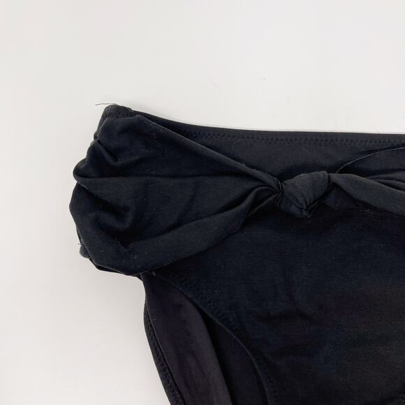 Derek Lam 10 Crosby High Waist Knot Front Bikini Bottom Black Small S Swimsuit - Picture 4 of 12